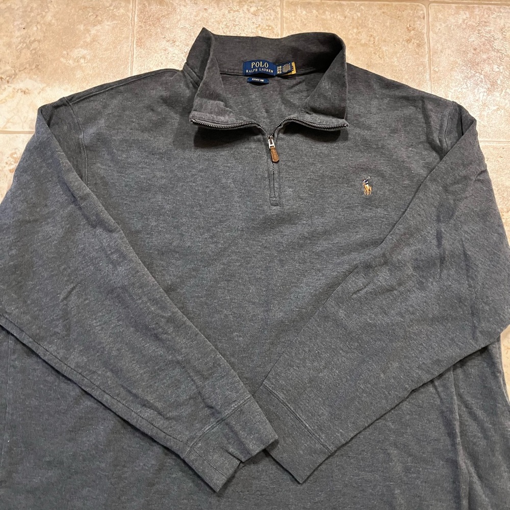Ralph Lauren Men's Charcoal Quarter-Zip Sweatshirt